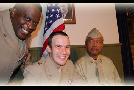 (L) Anthony Bean as Capt Davenport, Nick Thompson as Capt Taylor & Harold X Evans as Sgt Waters